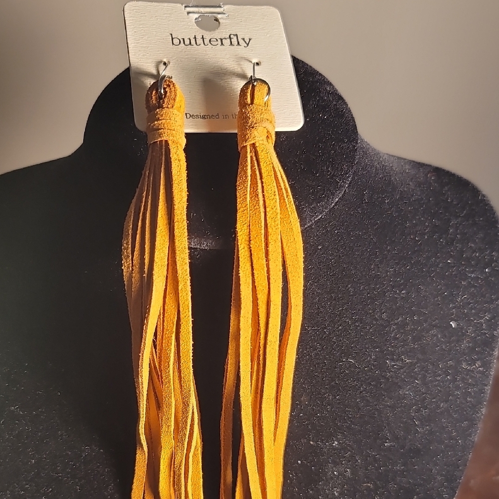 Rust Tassel Earrings Statement Jewelry